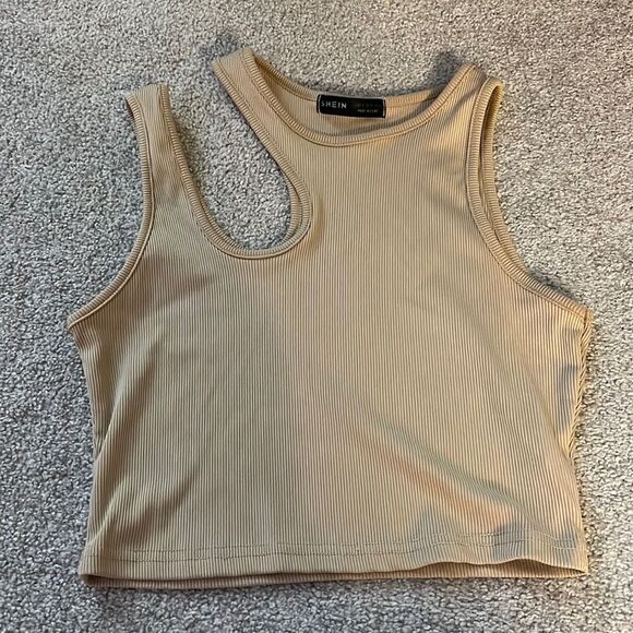 NWOT Shein Tan Crop Top - Picture 1 of 3